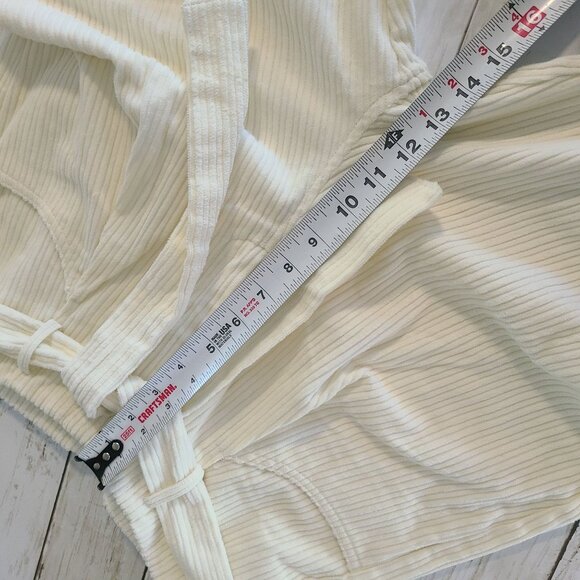 Blu Pepper Tie High Waist Ankle Crop Corduroy Pants Ivory NEW Med Casual Preppy - Picture 6 of 8
